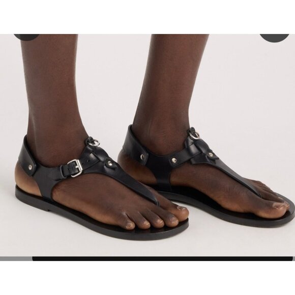 Isabel Marant Eveen Black Leather Gladiator Sandals Removable ankle strap Sz 40 - Picture 12 of 15